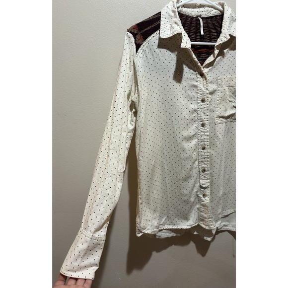 FREE PEOPLE Women's Sage Button Wool Blend Shirt‎ Size S - Ivory - Picture 5 of 8